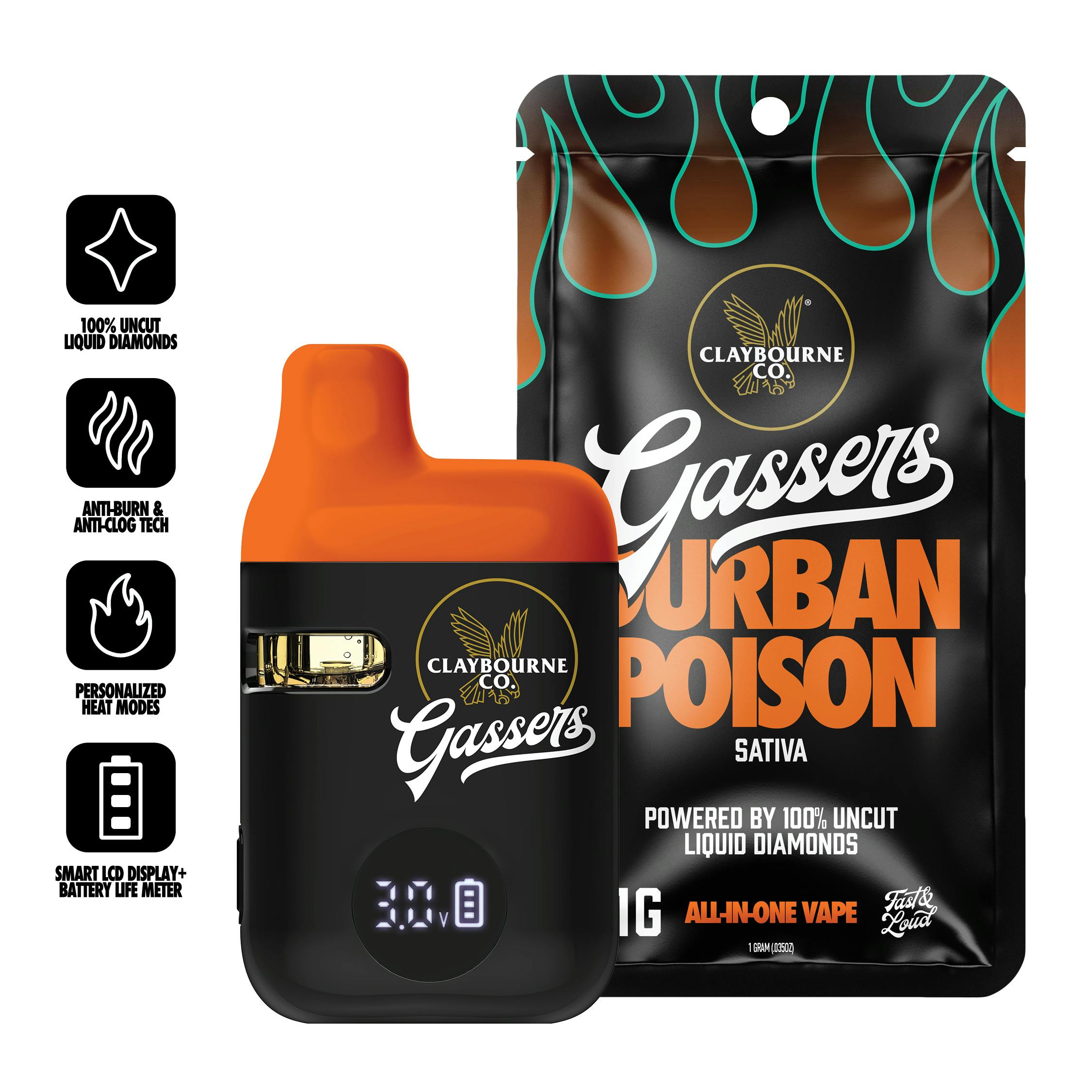 Claybourne Co. - Durban Poison (1g) - Gassers All-In-One Liquid Diamonds Vape - 1
