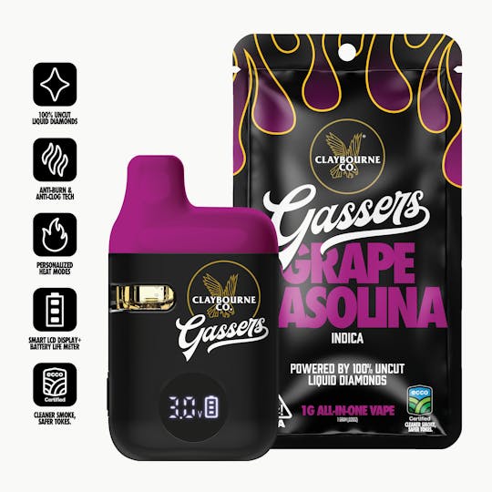 Claybourne Co. - Grape Gasolina (1g) - Gassers All-In-One Liquid Diamonds Vape - 1
