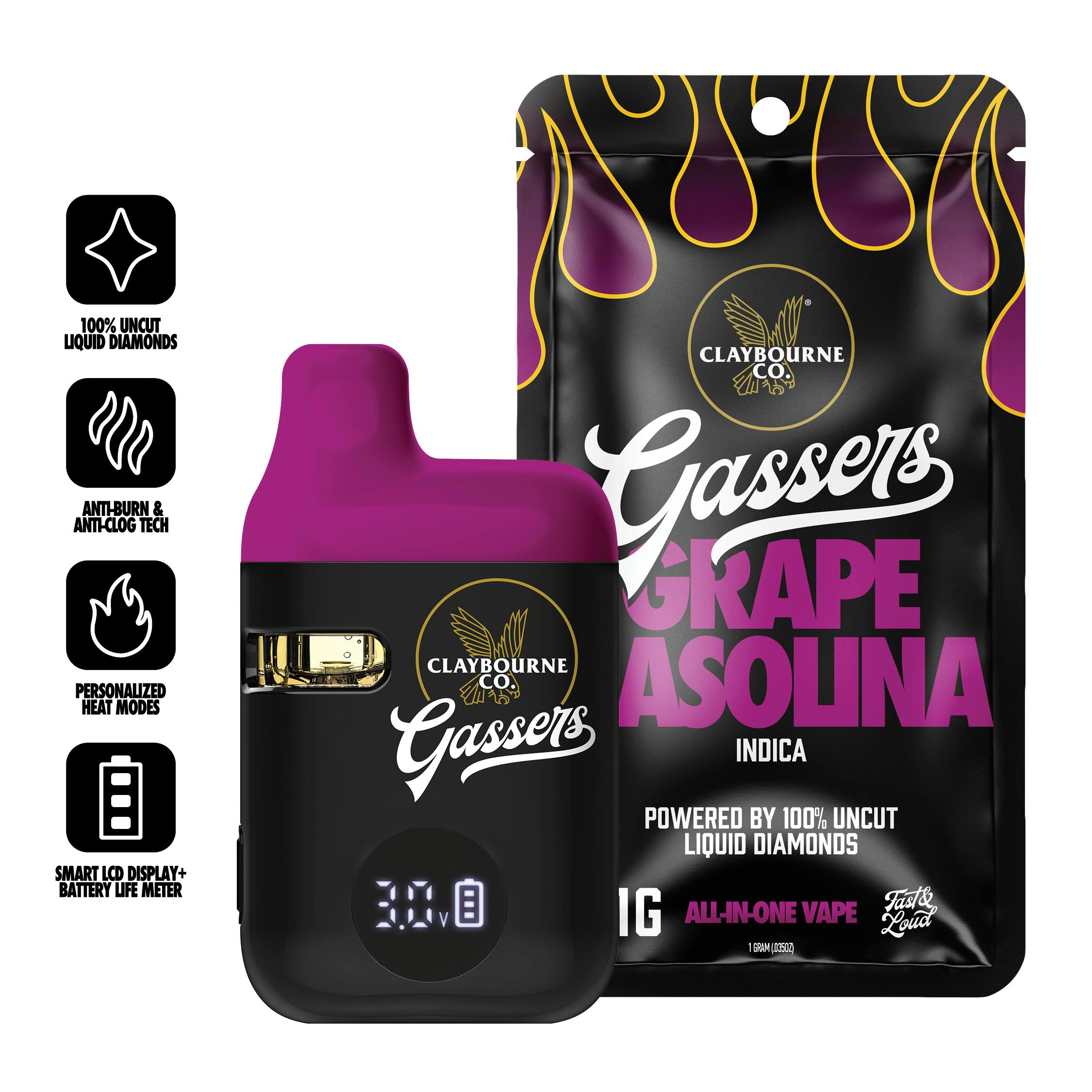 Claybourne Co. - Grape Gasolina (1g) - Gassers All-In-One Liquid Diamonds Vape - 1