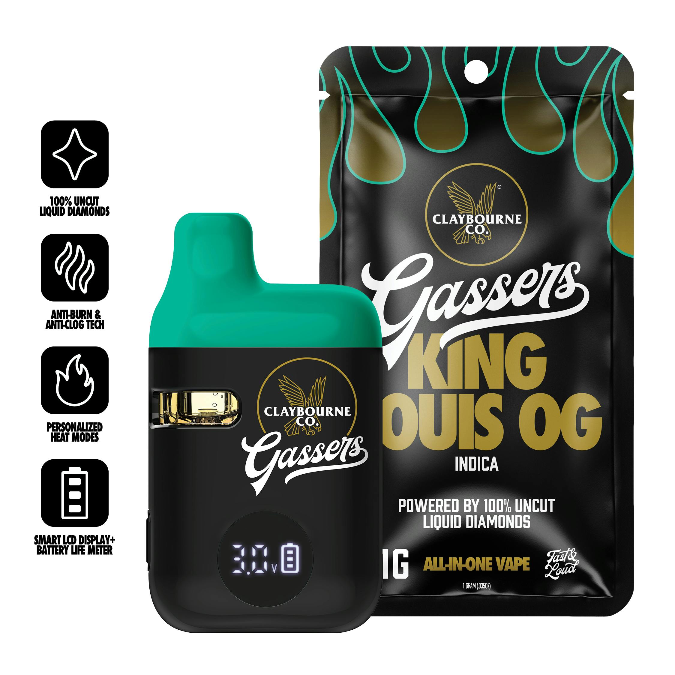 Claybourne Co. - King Louis OG (1g) - Gassers All-In-One Liquid Diamonds Vape - 1