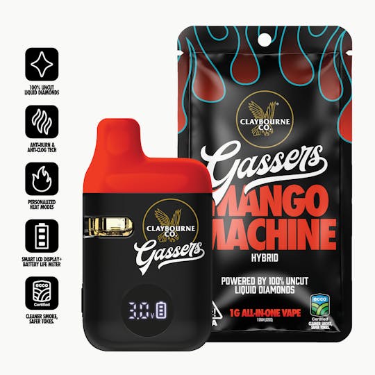 Claybourne Co. - Mango Machine (1g) - Gassers All-In-One Liquid Diamonds Vape - 1