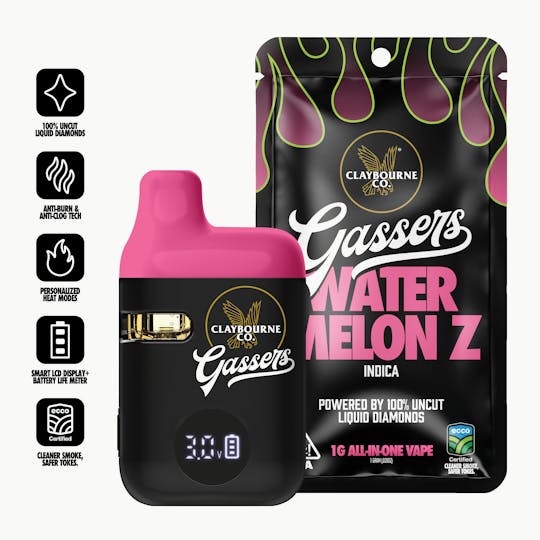 Claybourne Co. - Watermelon Z (1g) - Gassers All-In-One Liquid Diamonds Vape - 1