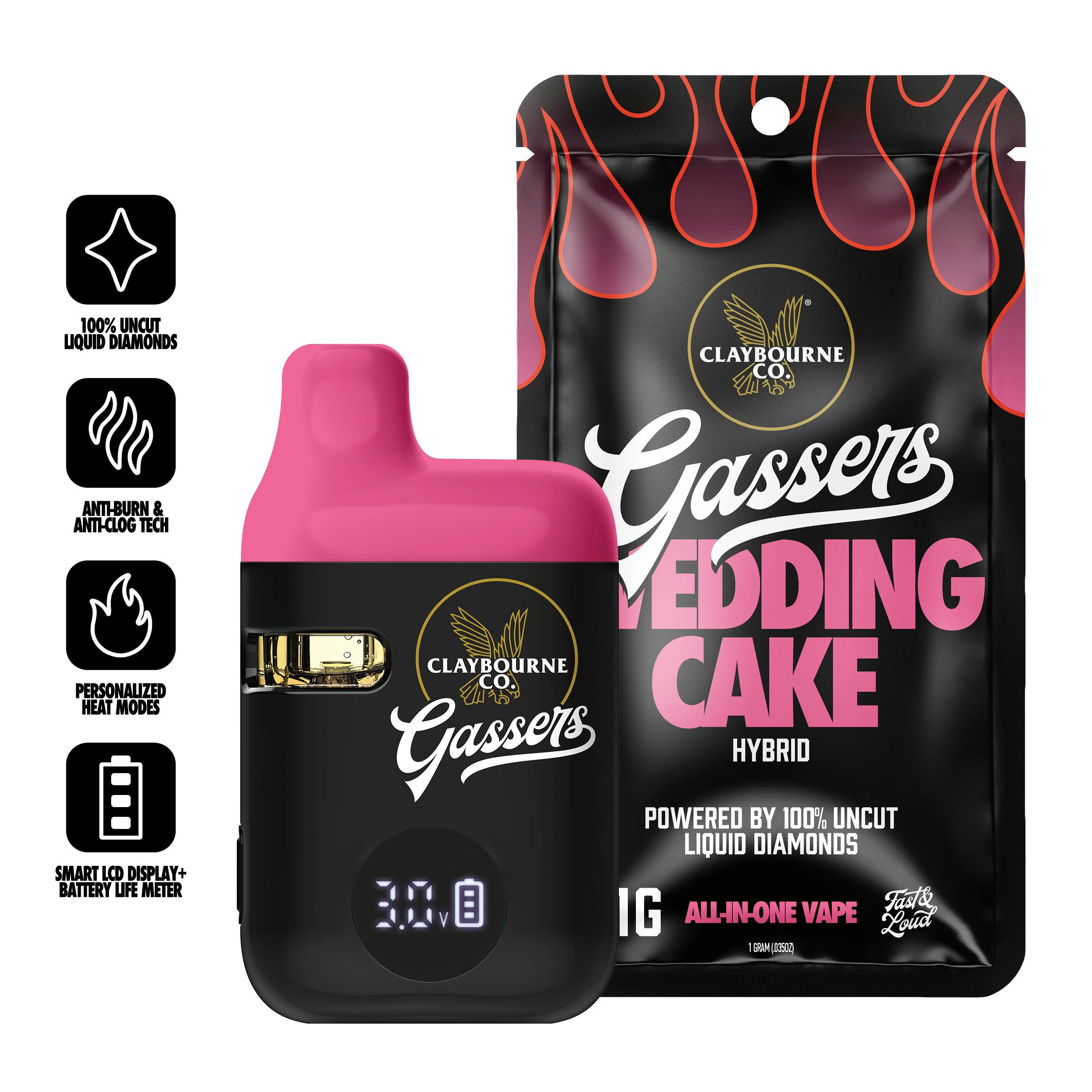 Claybourne Co. - Wedding Cake (1g) - Gassers All-In-One Liquid Diamonds Vape - 1