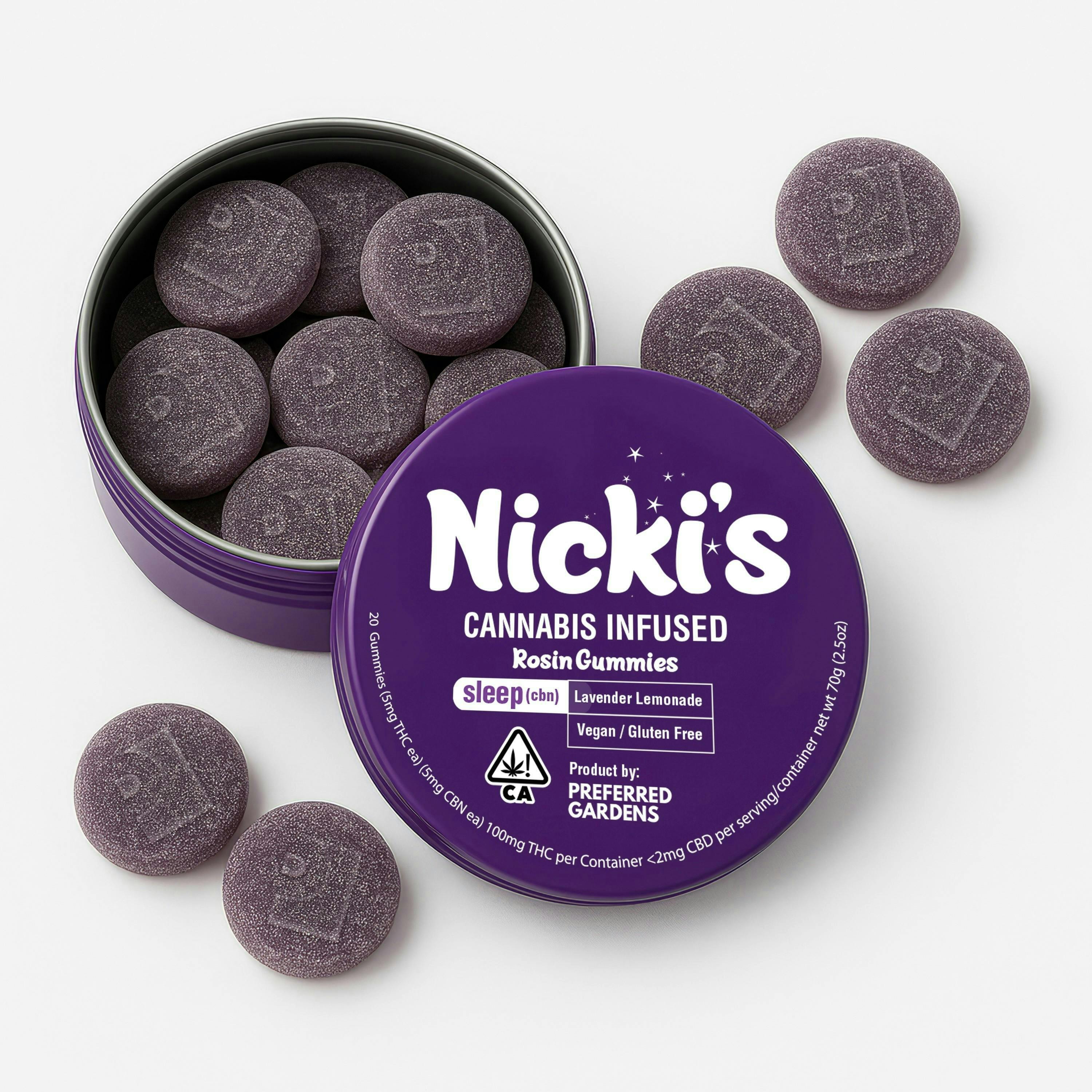 Preferred Gardens - Preferred | Nickis | Lavender Lemonade Gummies | 100mg | 20ct | 5mg/ea - 1