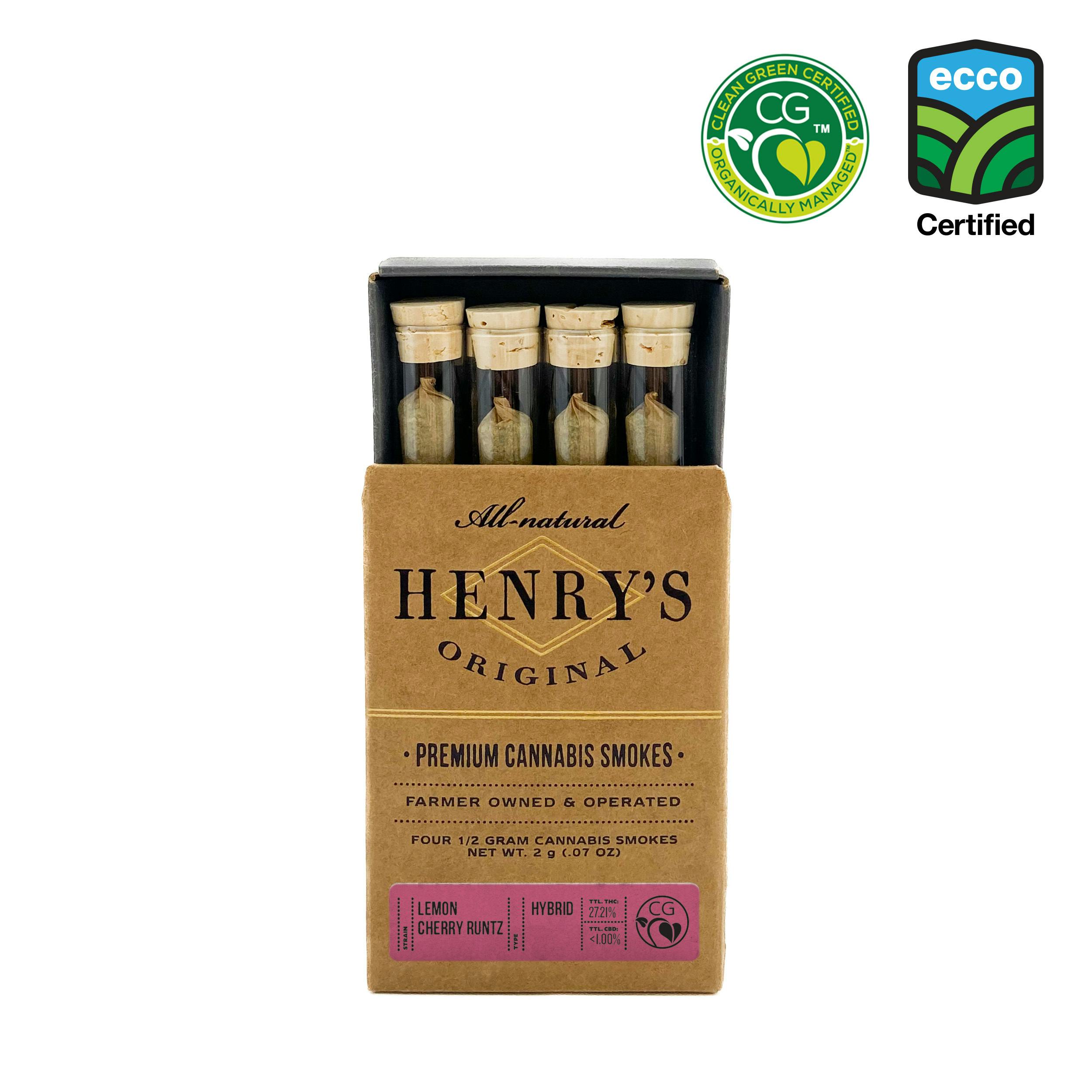 Henry's Original - Henry's Original | Lemon Cherry Runtz | Joints | 0.5g each | 4pk - 1