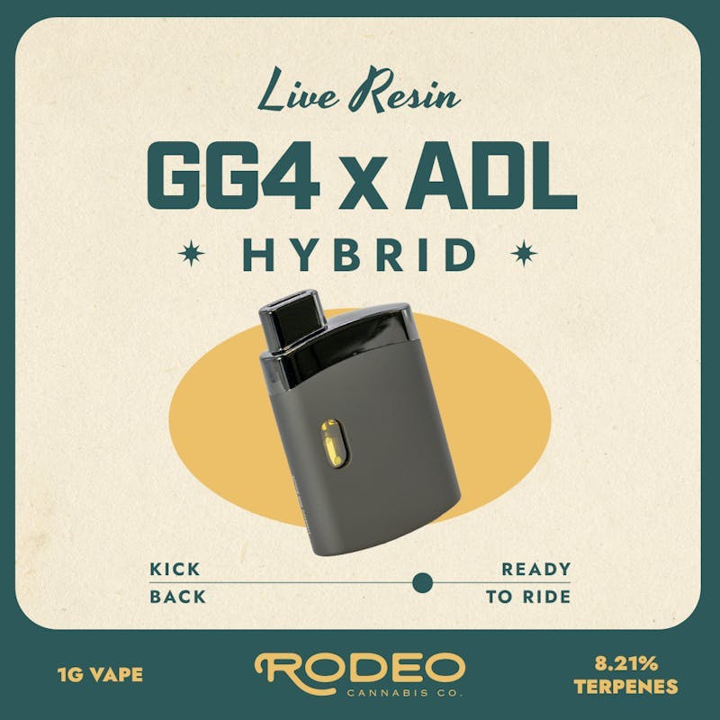 Rodeo Cannabis - GG4 x ADL 1g Live Resin Disposable - 1