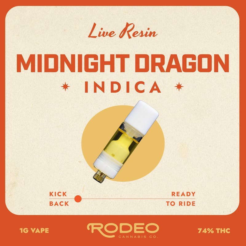 Rodeo Cannabis - Midnight Dragon 1g Live Resin Vape Cart - 1