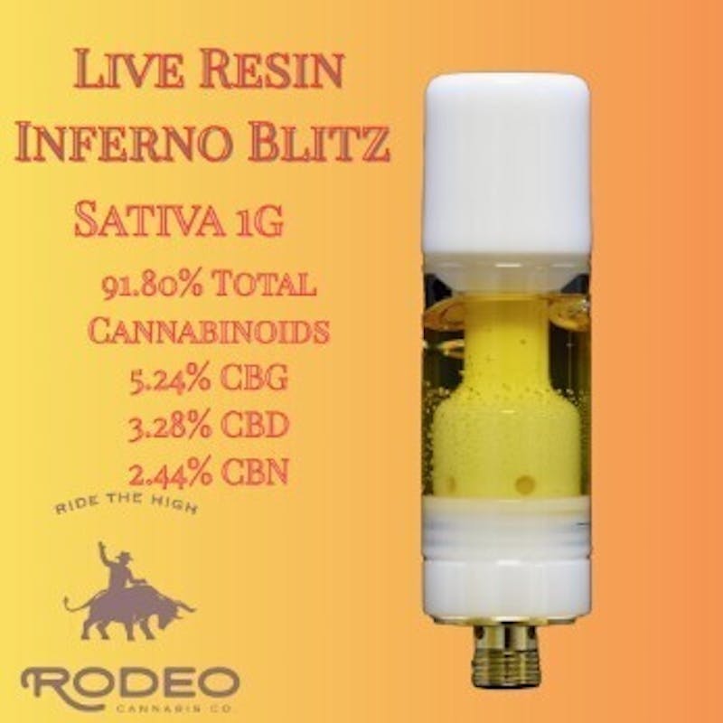 Rodeo Cannabis - Inferno Blitz 1g Live Resin Vape Cart - 1