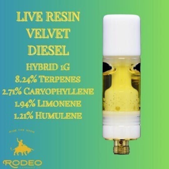 Rodeo Cannabis - Velvet Diesel 1g Live Resin Vape Cart - 1