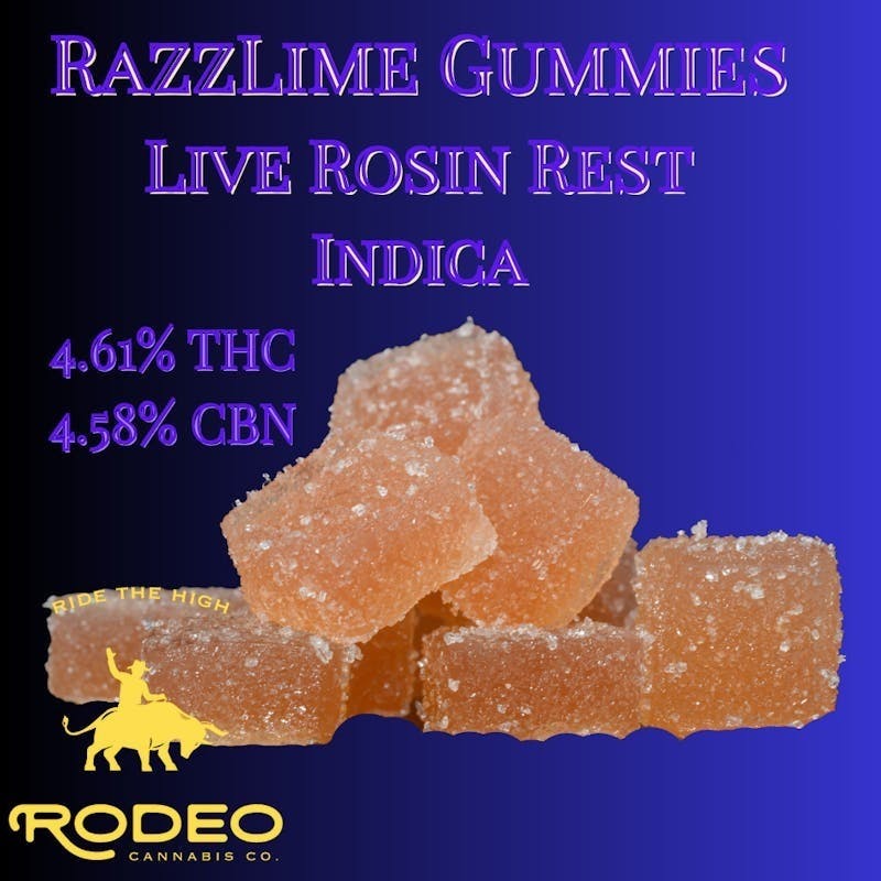 Rodeo Cannabis - RazzLime Rest Live Rosin Gummies | 20pk | 100mg - 1