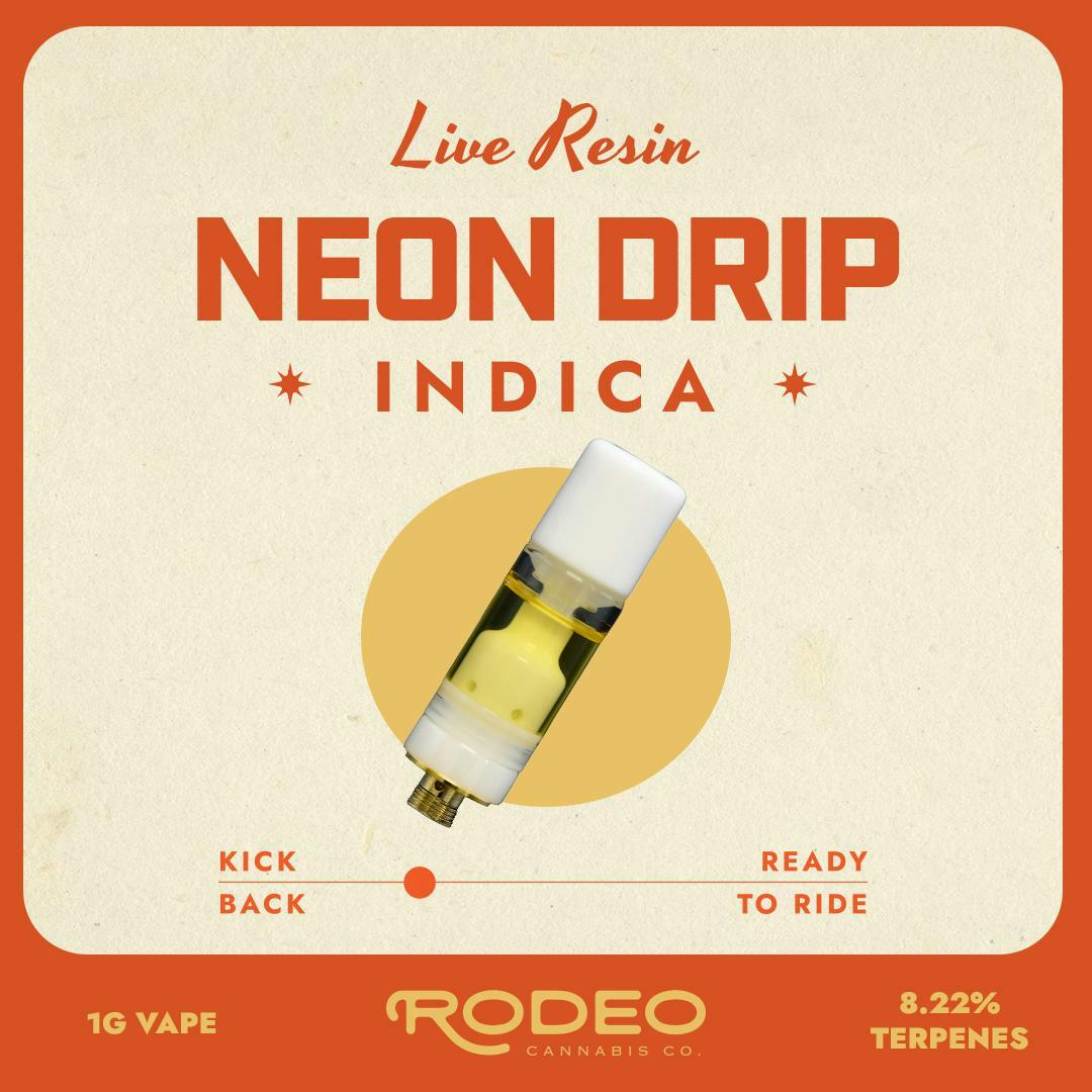 Rodeo Cannabis - Neon Drip 1g Live Resin Vape Cart - 1