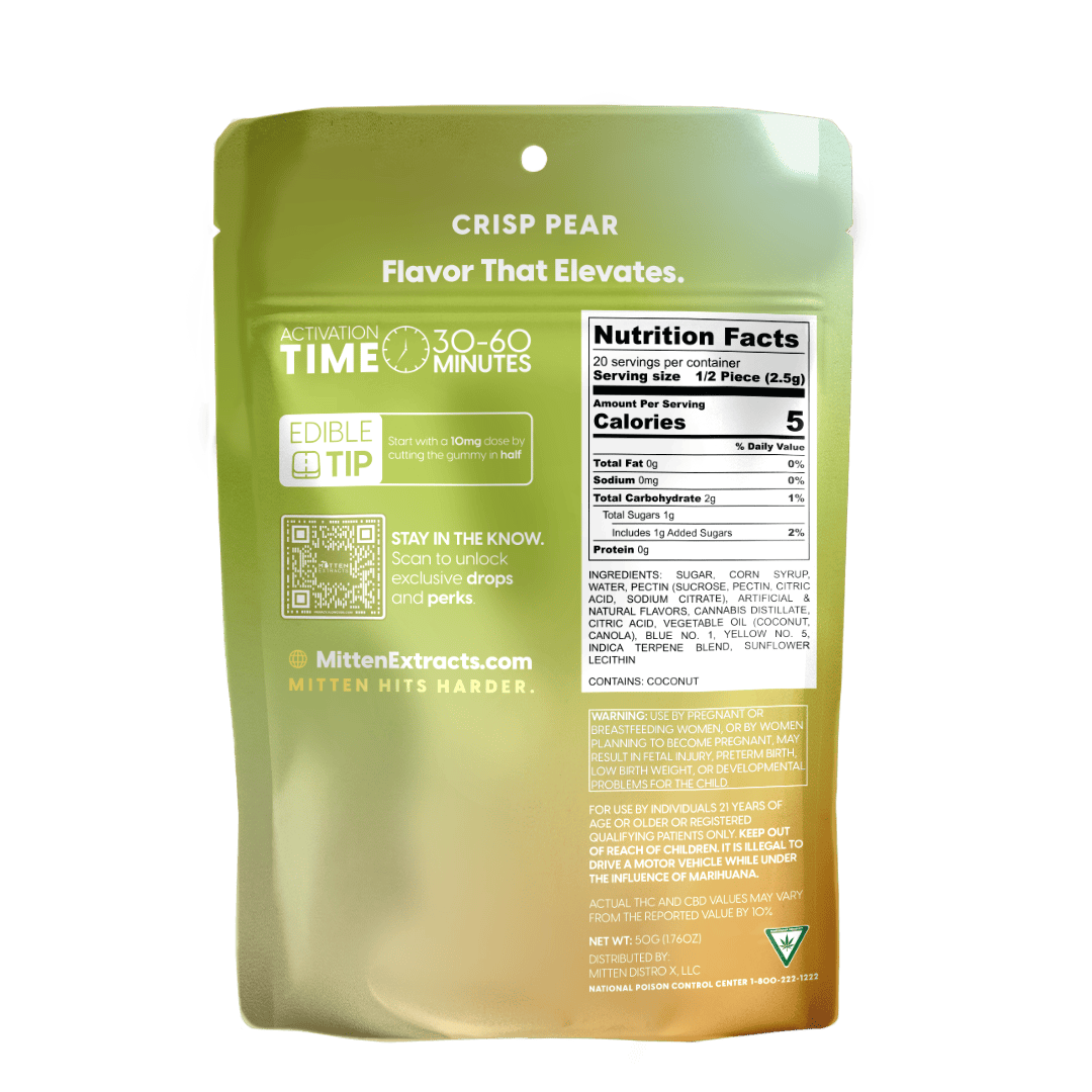 Mitten Extracts - Mitten Extracts | Crisp Pear | Gummies | 200mg | 10pk - 1