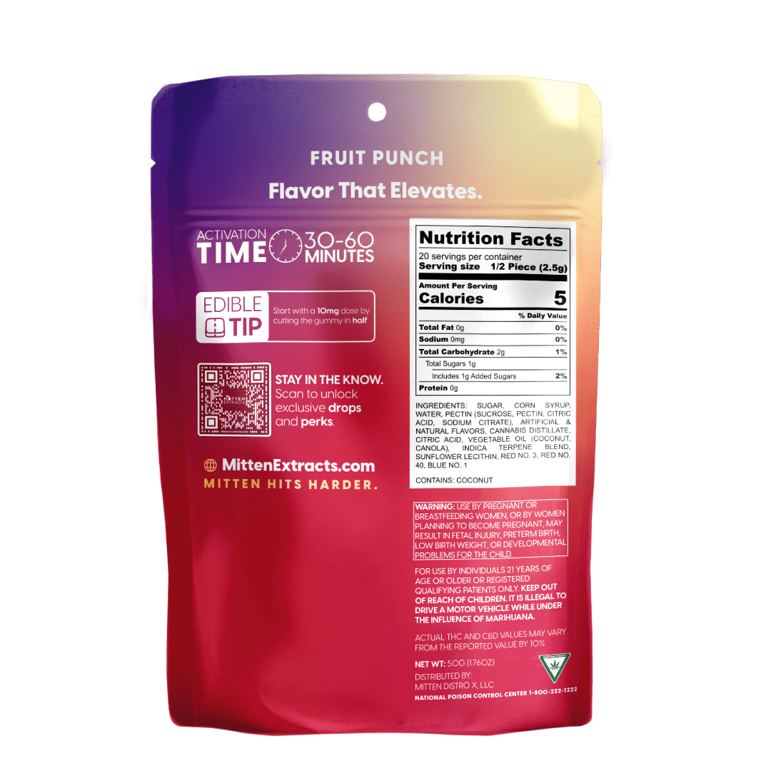 Mitten Extracts - Mitten Extracts | Fruit Punch | Gummies | 200mg | 10pk - 1