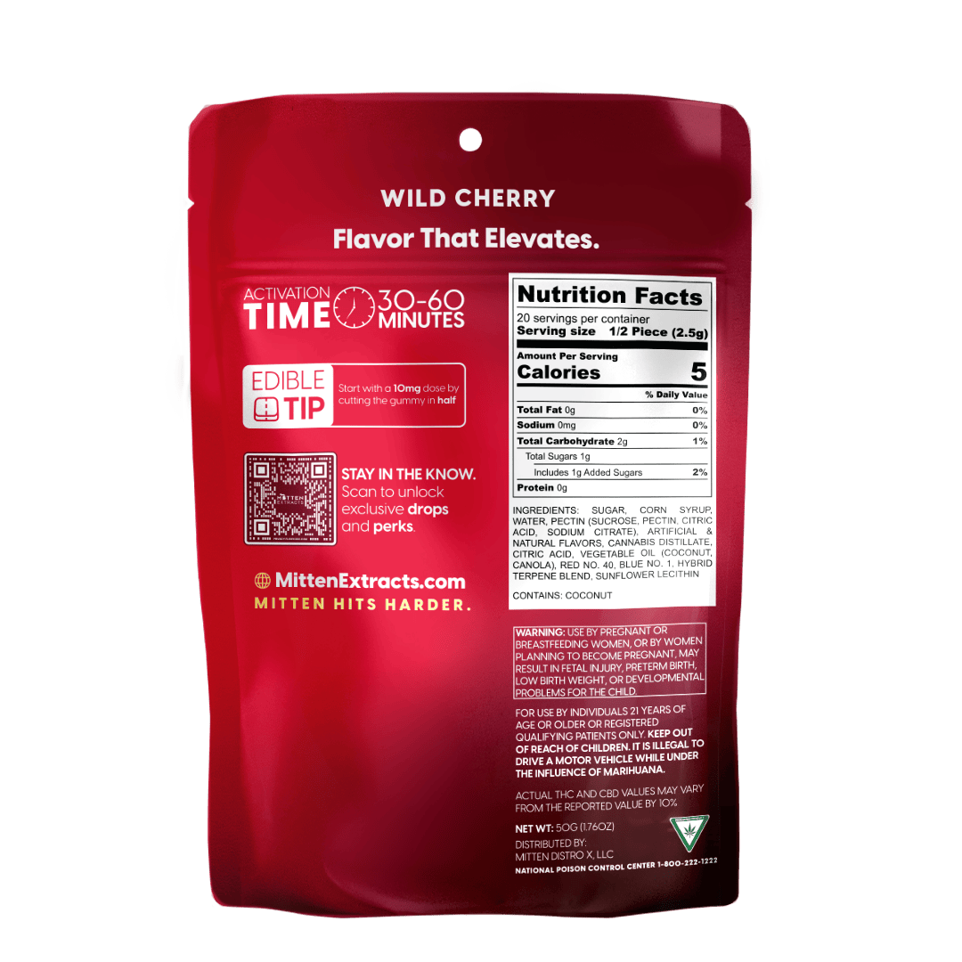 Mitten Extracts - Mitten Extracts | Wild Cherry | Gummies | 200mg | 10pk - 1