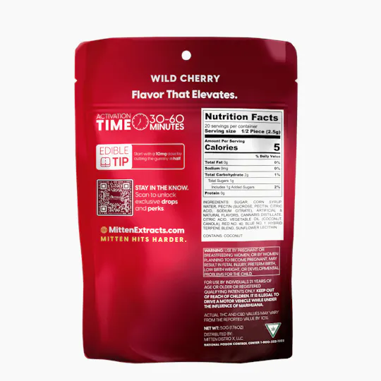 Mitten Extracts - Mitten Extracts | Wild Cherry | Gummies | 200mg | 10pk - 1