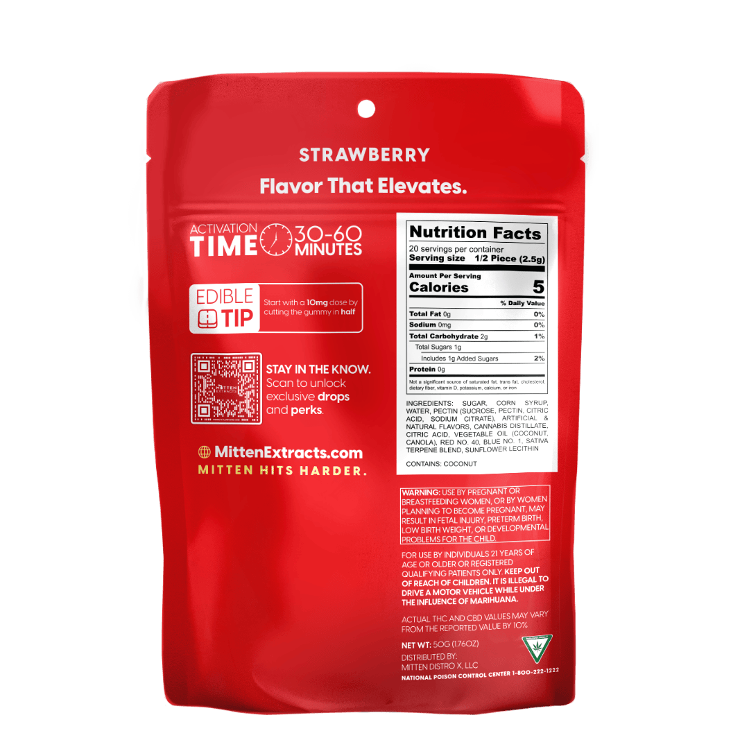 Mitten Extracts - Mitten Extracts | Strawberry | Gummies | 200mg | 10pk - 1