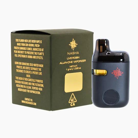 NASHA - Egyptian Gold Live Rosin All-In-One Vape 1 gram (Bandwagon Gardens) - 1