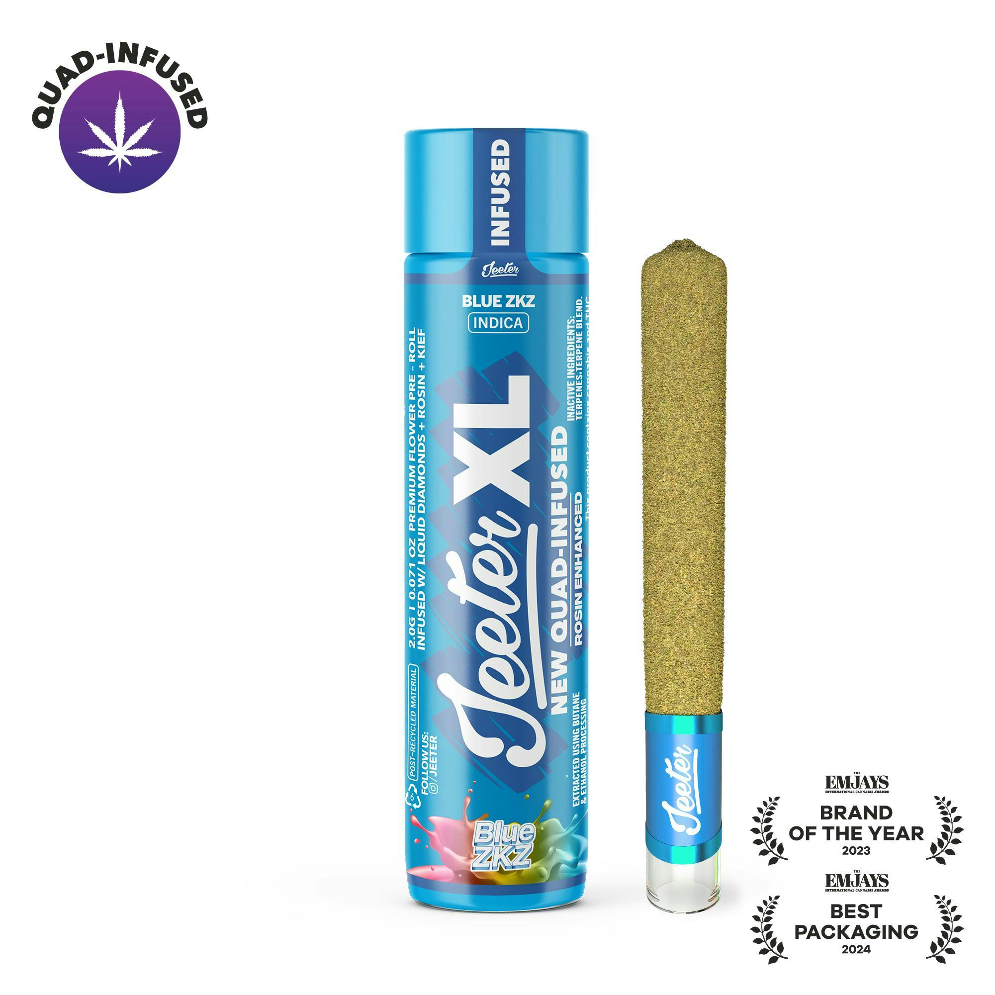 Jeeter - Jeeter | Blue ZKZ | XL Quad-Infused Joint | 2g - 1