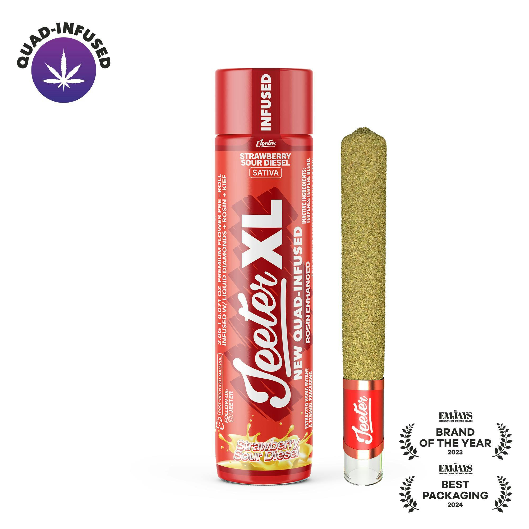 Jeeter - Jeeter | Strawberry Sour Diesel | XL Quad-Infused Joint | 2g - 1