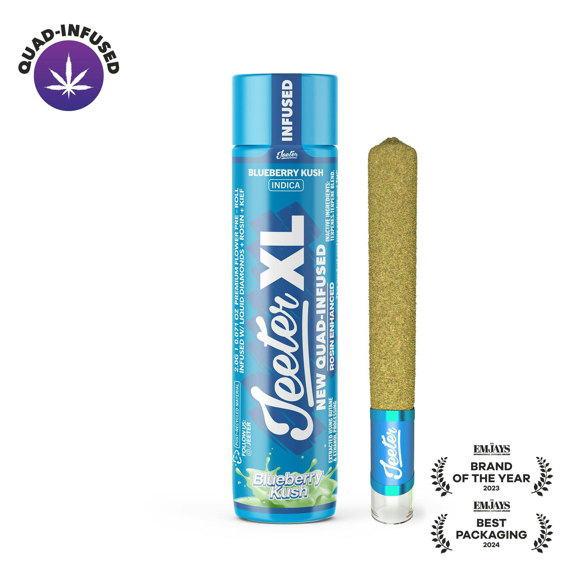 Jeeter - Jeeter | Blueberry Kush | XL Quad-Infused Joint | 2g - 1