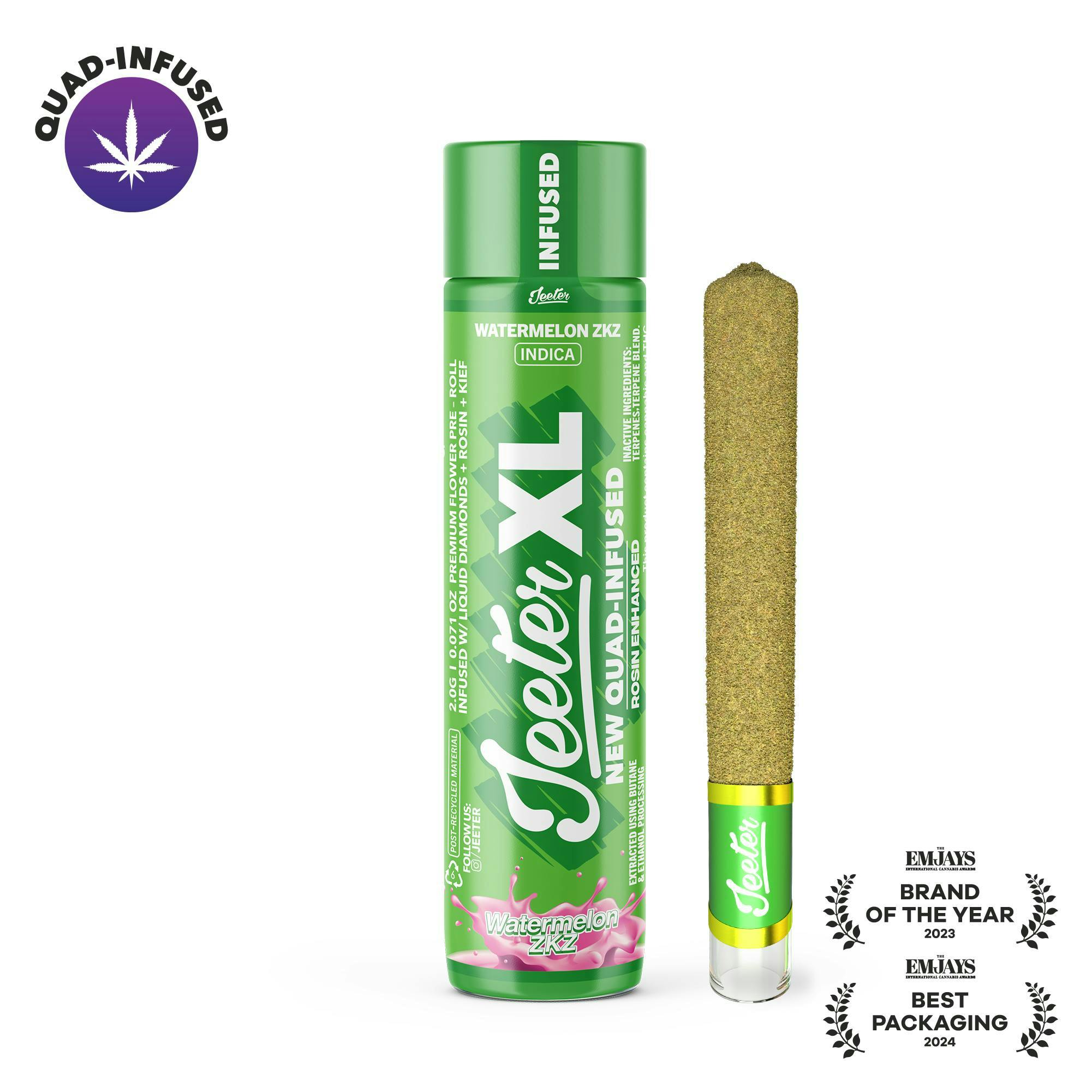 Jeeter - Jeeter | Watermelon ZKZ | XL Quad-Infused Joint | 2g - 1