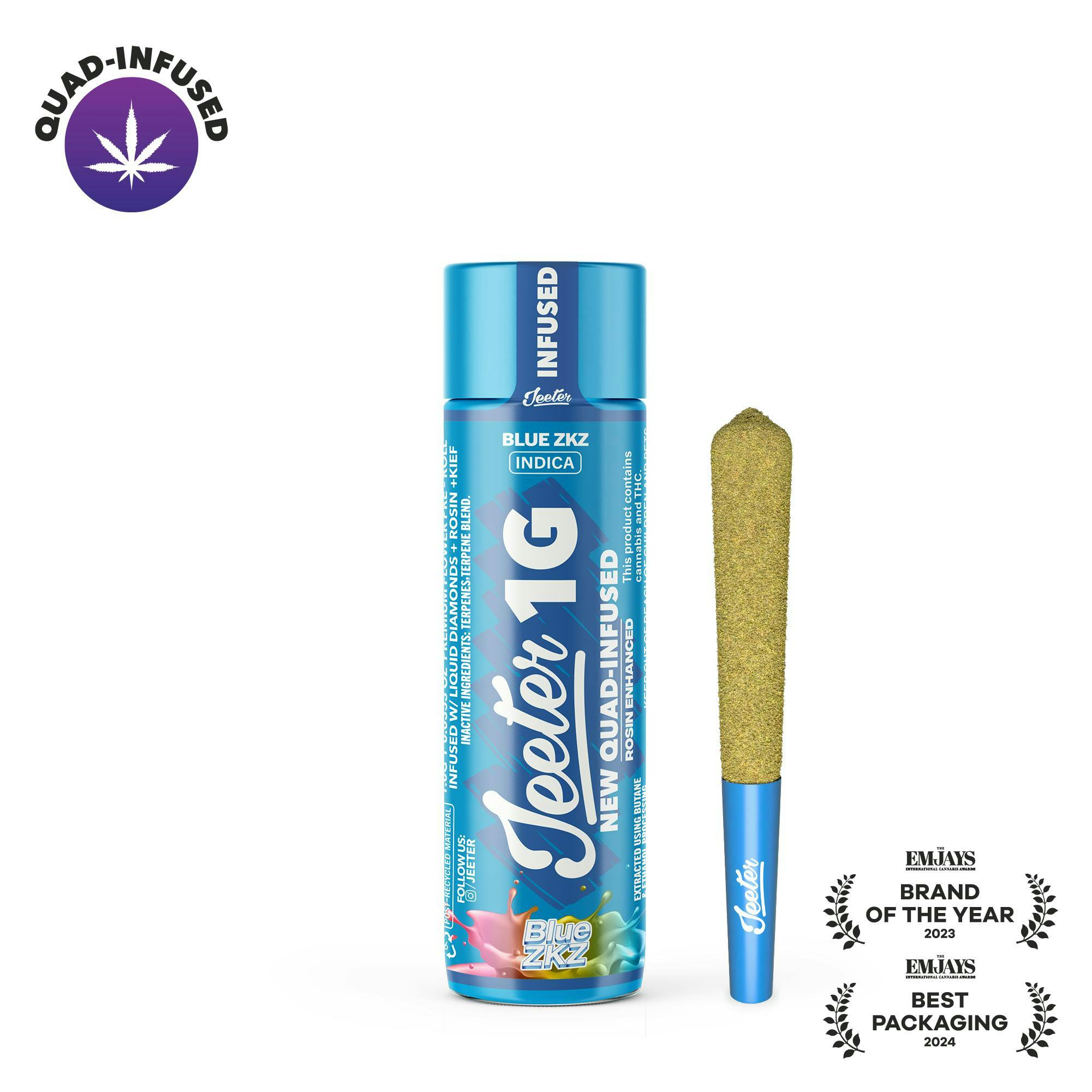 Jeeter - Jeeter | Blue ZKZ | Quad-Infused Joint | 1g - 1
