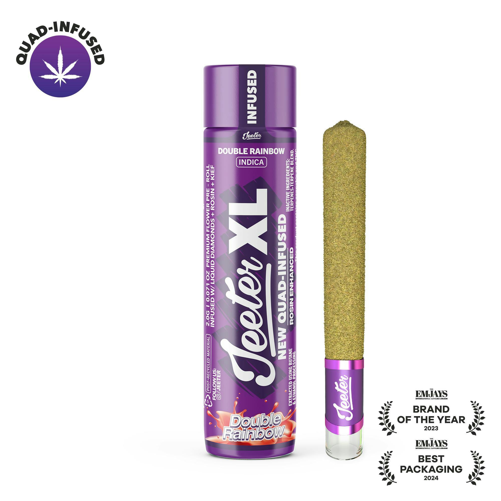 Jeeter - Jeeter | Double Rainbow | XL Quad-Infused Joint | 2g - 1