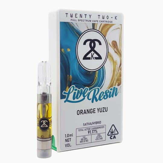 Twenty Two K / 22k - 22K - Orange Yuzu - Live Resin - 1.0ml Cartridge - 1