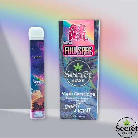 Secret Stash - Secret Stash | Full Spectrum Disposable Cartridge | Sour Diesel | 1g - 1