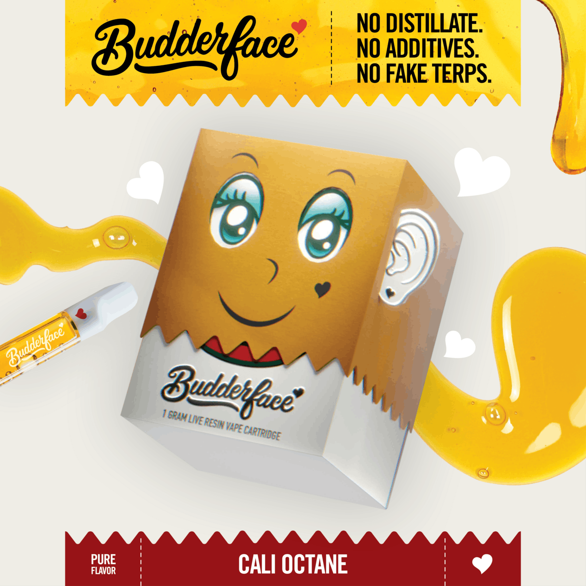 Budderface - BUDDERFACE | Cali Octane | 1G | Artisanal Live Resin 510 Vape Cart - 1