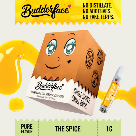 Budderface - BUDDERFACE | The Spice | 1G | Artisanal Live Resin 510 Vape Cart - 1