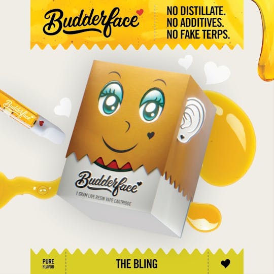 Budderface - BUDDERFACE | The Bling | 1G | Artisanal Live Resin 510 Vape Cart - 1