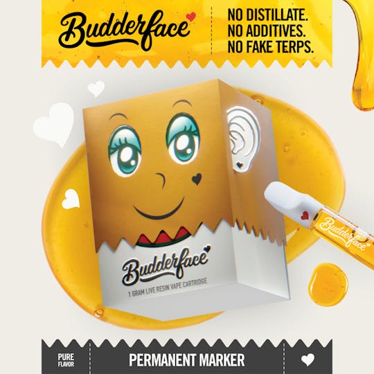 Budderface - BUDDERFACE | Permanent Marker | 1G | Artisanal Live Resin 510 Vape Cart - 1