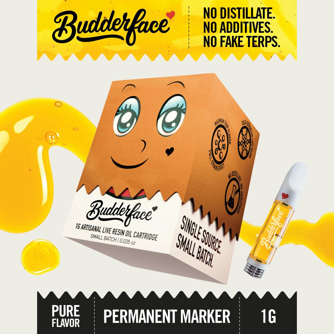 Budderface - BUDDERFACE | Permanent Marker | 1G | Artisanal Live Resin 510 Vape Cart - 1