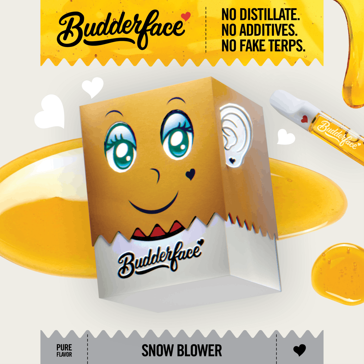 Budderface - BUDDERFACE | Snow | 1G | Artisanal Live Resin 510 Vape Cart - 1