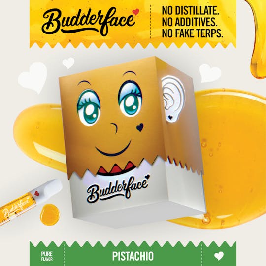 Budderface - BUDDERFACE | Pistachio | 1G | Artisanal Live Resin 510 Vape Cart - 1