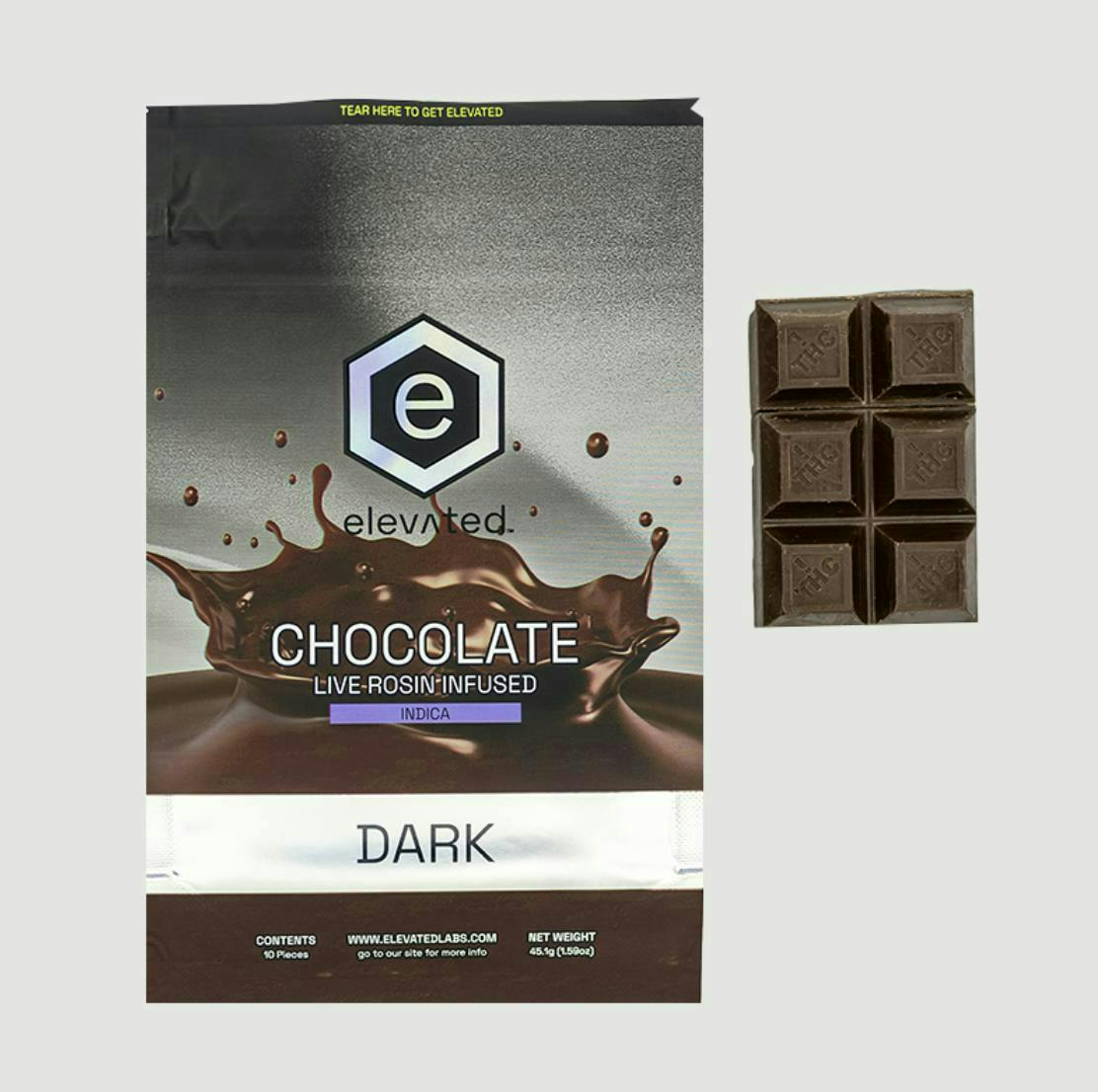 Elevated Labs - Elevated | Live Rosin Dark Chocolate | 100mg | 10ct | 10mg/ea - 1