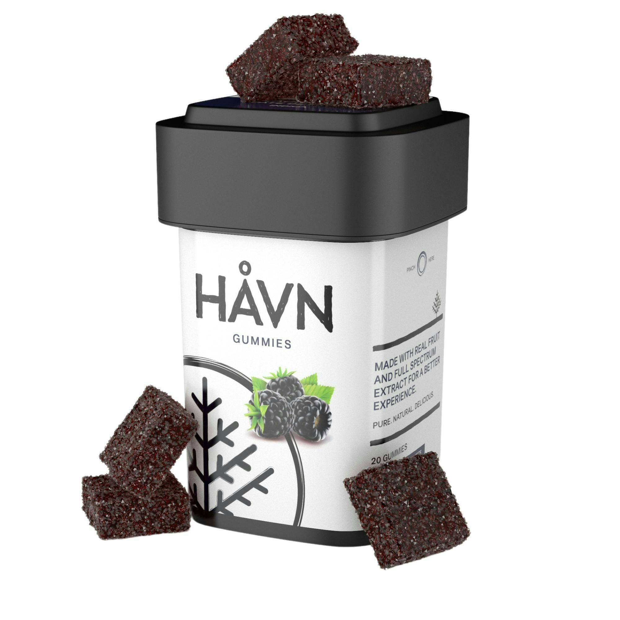 HAVN - Blackberry 2:1 THC:CBN Gummies | 100mg | 20ct | 5mg/ea - 1