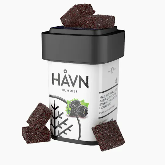 HAVN - Blackberry 2:1 THC:CBN Gummies | 100mg | 20ct | 5mg/ea - 1