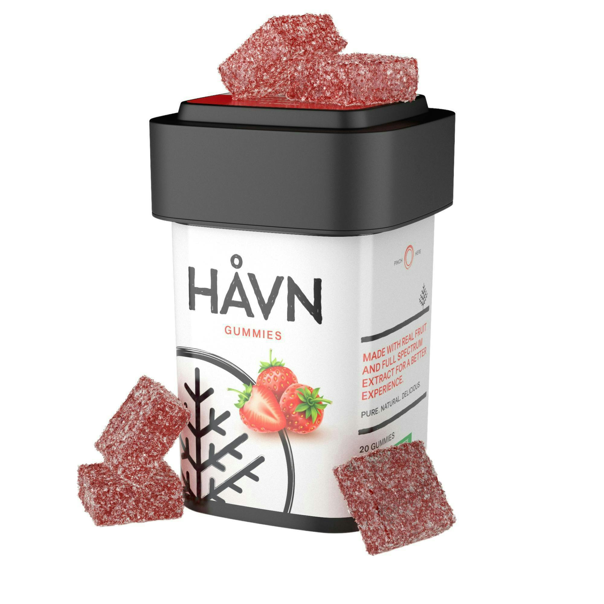 HAVN - Strawberry 1:1 THC:CBD Gummies | 100mg | 20ct | 5mg/ea - 1