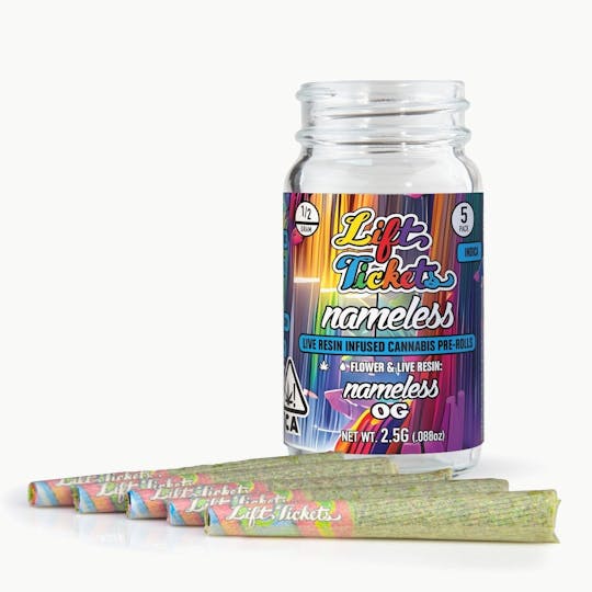 Lift Tickets - Nameless: Nameless OG - 0.5g Infused Pre Roll Multipack (5) - 1