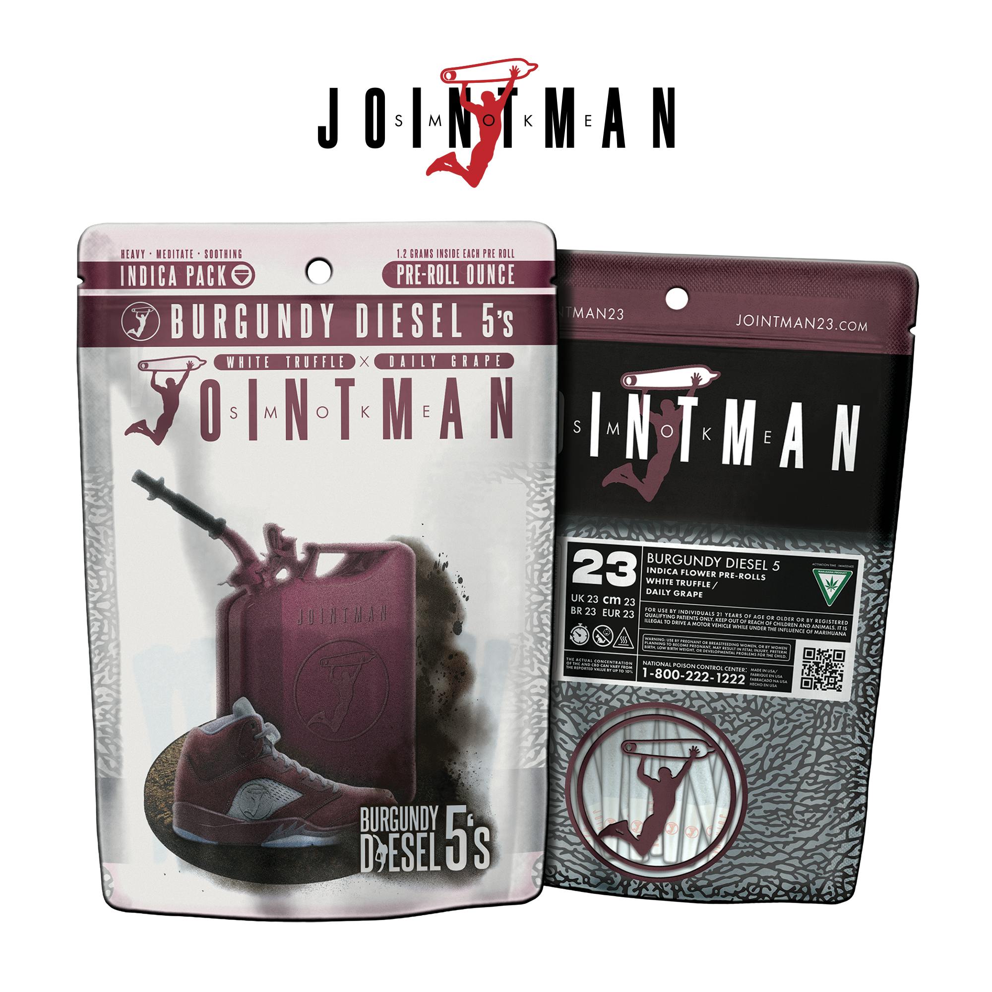 Jointman - Jointman - 1oz Pre-packed (23) Pre-rolls - Burgundy Diesel 5's - 1
