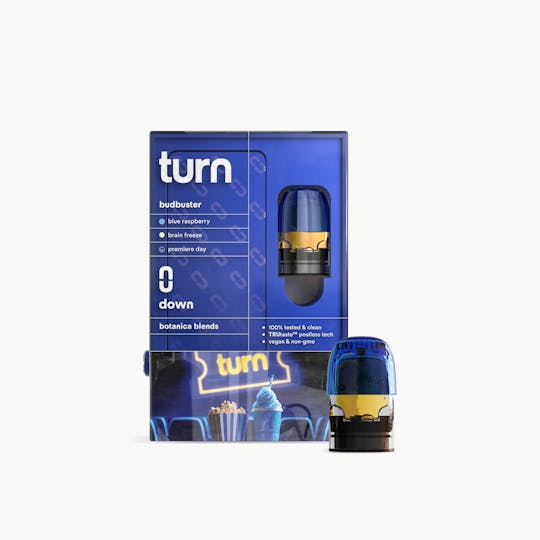 turn - 1.0g POD | budbuster blue | botanica blends | down | - 1