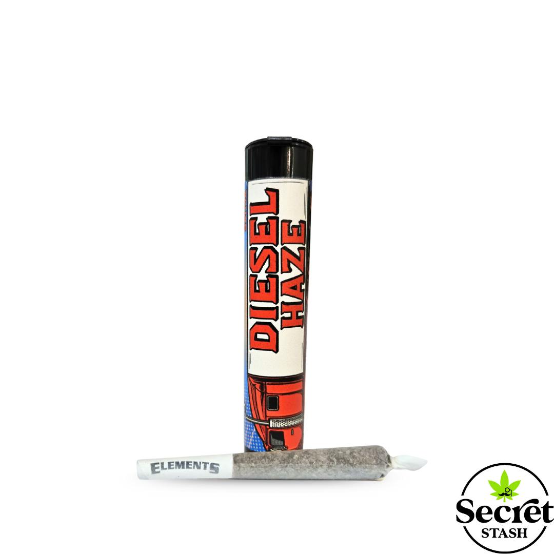 Secret Stash - Secret Stash | Full Bud Pre Roll | Diesel Haze | Half Gram - 1