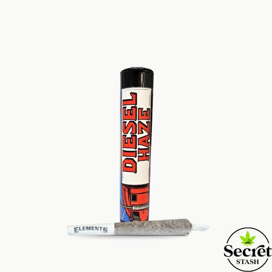 Secret Stash - Secret Stash | Full Bud Pre Roll | Diesel Haze | Half Gram - 1