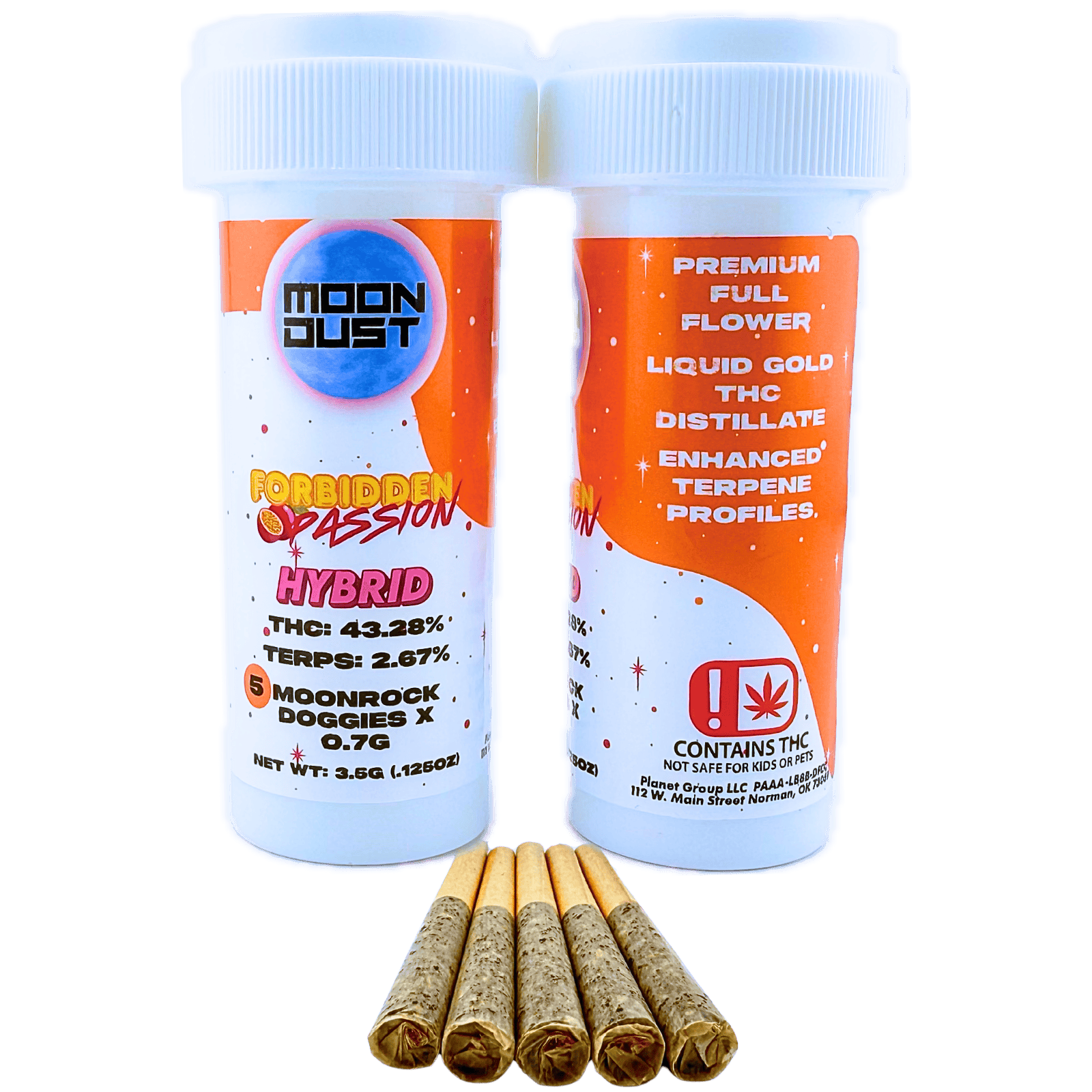 MOON DUST - Moon Rock | Forbidden Passion | Infused Joint | 0.7g each | 5pk - 1