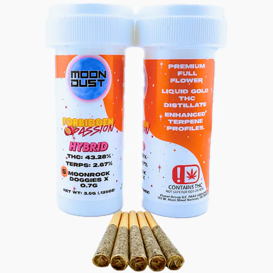 MOON DUST - Moon Rock | Forbidden Passion | Infused Joint | 0.7g each | 5pk - 1