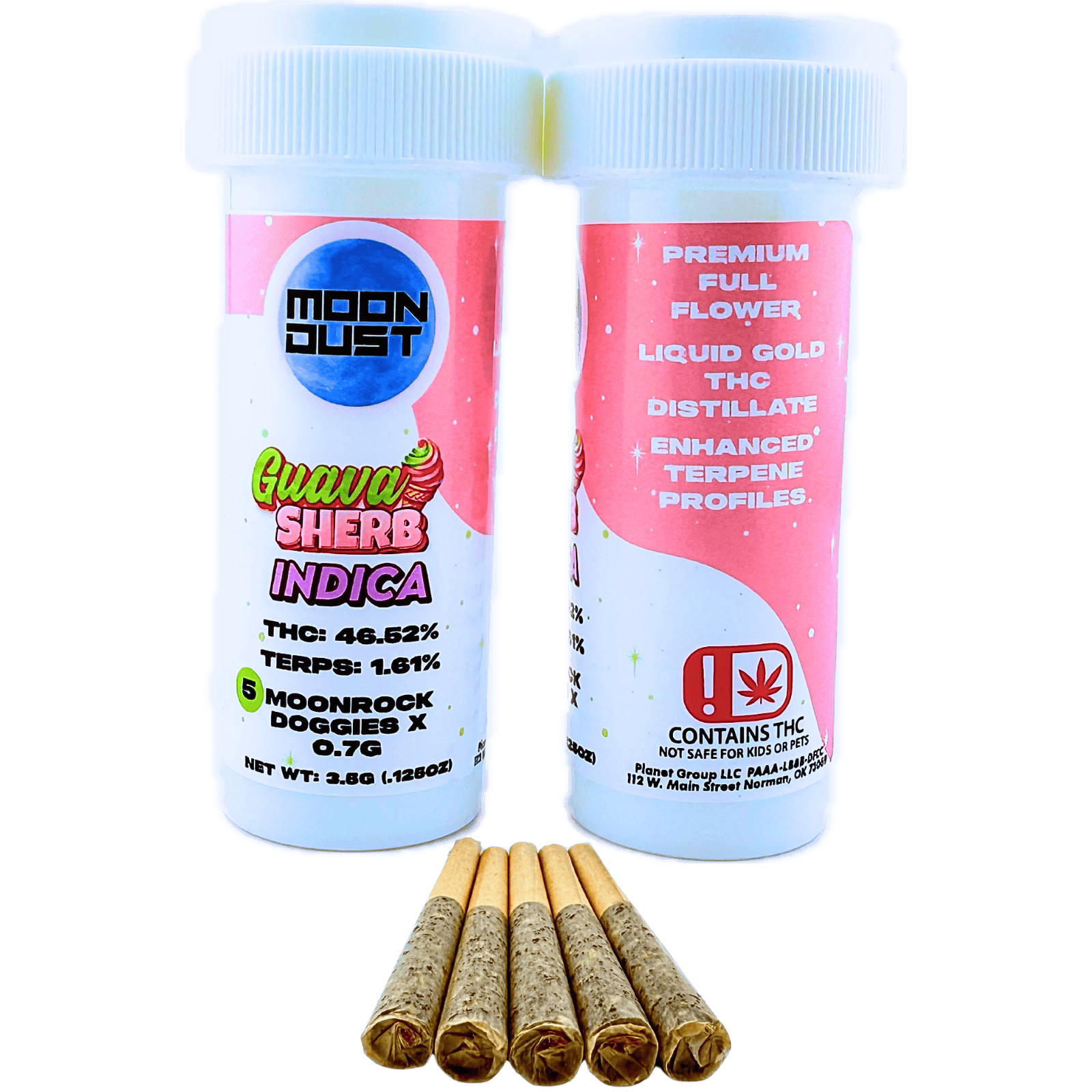 MOON DUST - Moon Rock | Guava Sherb | Infused Joint | 0.7g each | 5pk - 1