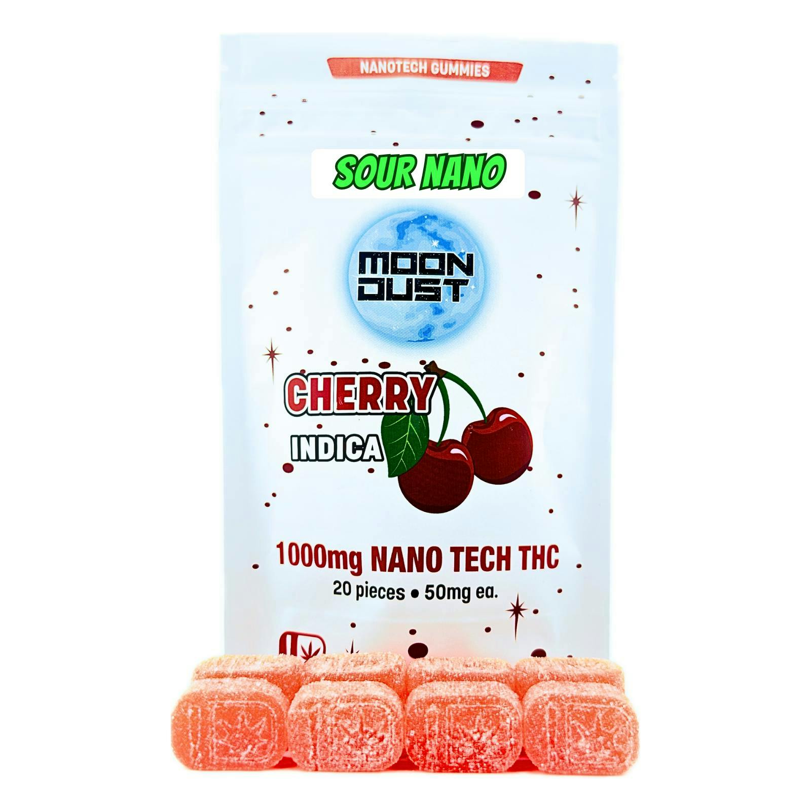 MOON DUST - Moon Dust | Sour Cherry Nano Gummies | 1000mg | 20ct | 50mg/ea - 1