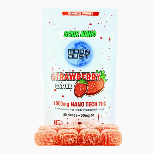 MOON DUST - Moon Dust | Sour Strawberry Nano Gummies | 1000mg | 20ct | 50mg/ea - 1